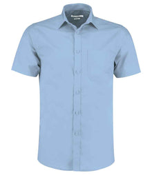 Kustom Kit Short Sleeve Tailored Poplin Shirt K141 - Light Blue