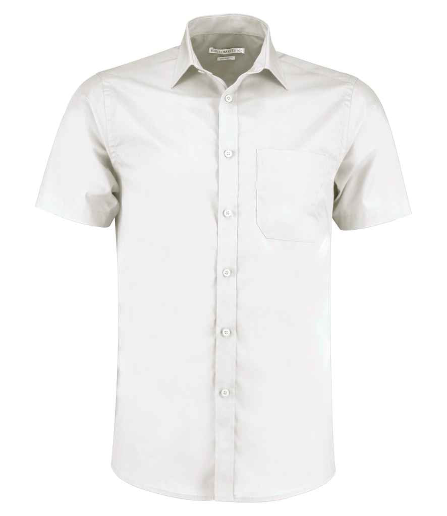Kustom Kit Short Sleeve Tailored Poplin Shirt K141 - White