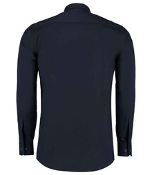 Kustom Kit Long Sleeve Tailored Poplin Shirt K142 - K142 Dark Navy Back