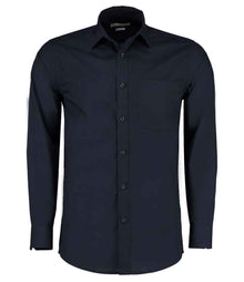 Kustom Kit Long Sleeve Tailored Poplin Shirt K142 - Dark Navy