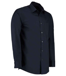 Kustom Kit Long Sleeve Tailored Poplin Shirt K142 - K142 Dark Navy Side