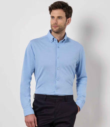 Kustom Kit Long Sleeve Superwash® 60°C Piqué Shirt K143 - K143 Light Heather Blue Model