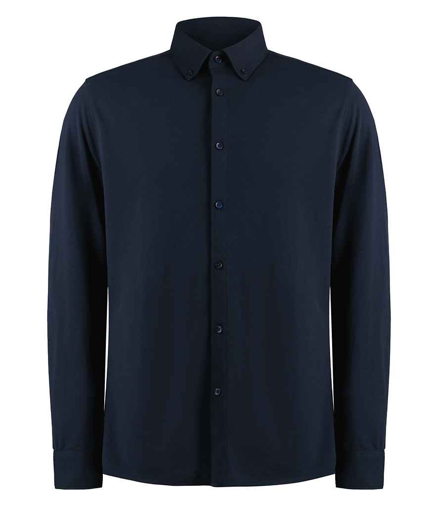 Kustom Kit Long Sleeve Superwash® 60°C Piqué Shirt K143 - Navy