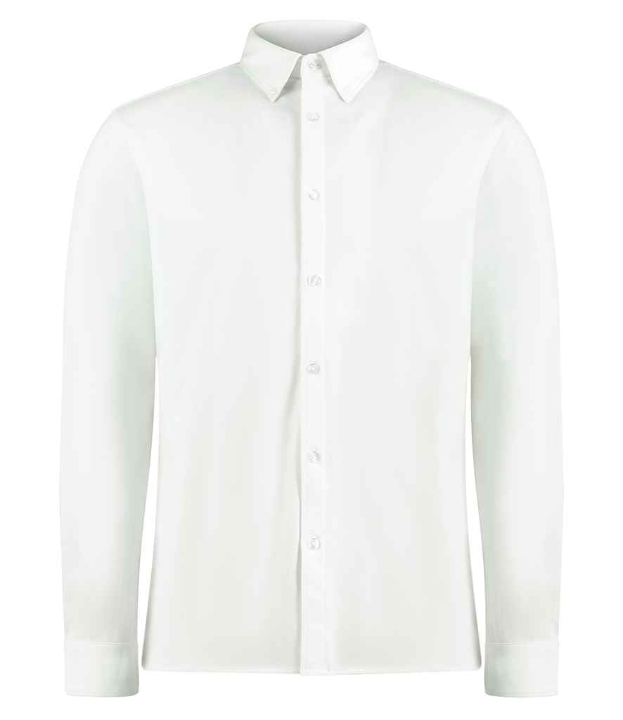 Kustom Kit Long Sleeve Superwash® 60°C Piqué Shirt K143 - White