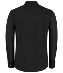 Kustom Kit Long Sleeve Tailored Mandarin Collar Shirt K161 - K161 Black Back