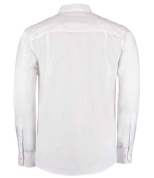 Kustom Kit Long Sleeve Tailored Mandarin Collar Shirt K161 - K161 White Back