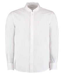 Kustom Kit Long Sleeve Tailored Mandarin Collar Shirt K161 - White