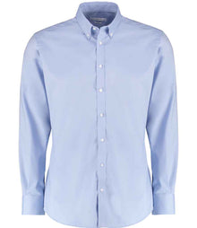 Kustom Kit Slim Fit Stretch Long Sleeve Oxford Shirt K182 - Light Blue