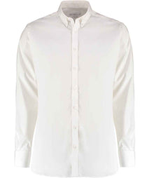 Kustom Kit Slim Fit Stretch Long Sleeve Oxford Shirt K182 - White