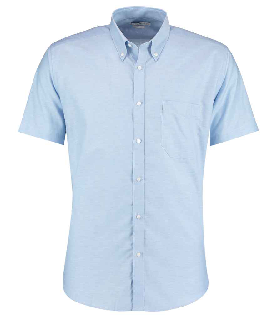 Kustom Kit Short Sleeve Slim Fit Oxford Shirt K183 - Light Blue