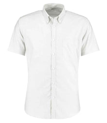 Kustom Kit Short Sleeve Slim Fit Oxford Shirt K183 - White