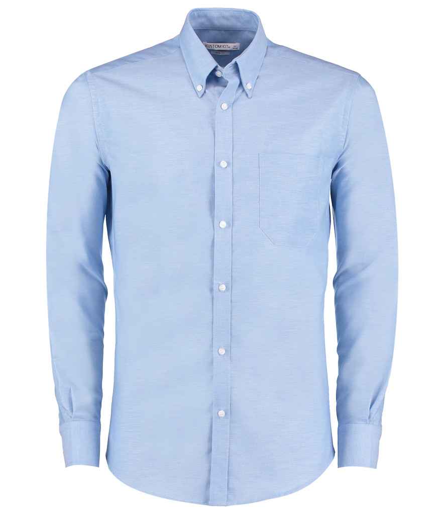 Kustom Kit Long Sleeve Slim Fit Workwear Oxford Shirt K184 - Light Blue