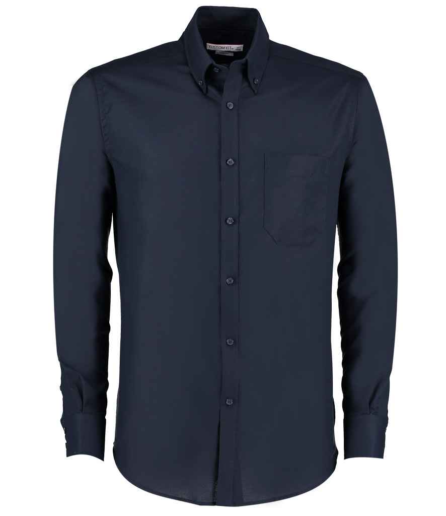Kustom Kit Long Sleeve Slim Fit Workwear Oxford Shirt K184 - Navy