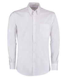 Kustom Kit Long Sleeve Slim Fit Workwear Oxford Shirt K184 - White