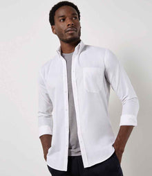 Kustom Kit Long Sleeve Slim Fit Workwear Oxford Shirt K184 - K184 White Model
