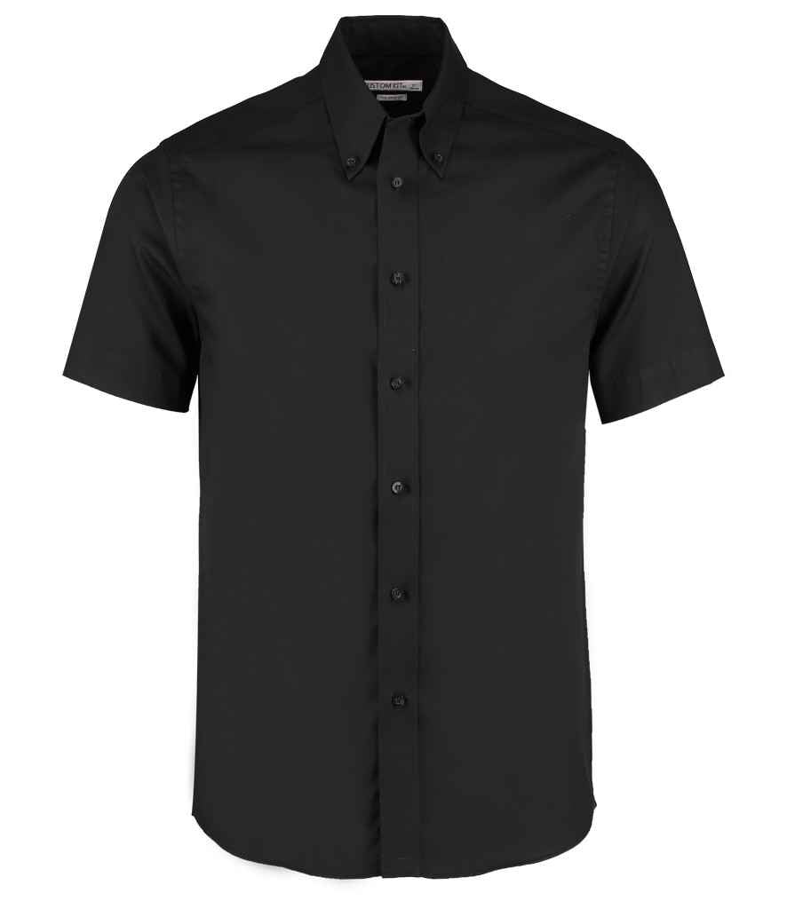 Kustom Kit Premium Short Sleeve Tailored Oxford Shirt K187 - Black