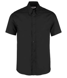 Kustom Kit Premium Short Sleeve Tailored Oxford Shirt K187 - Black