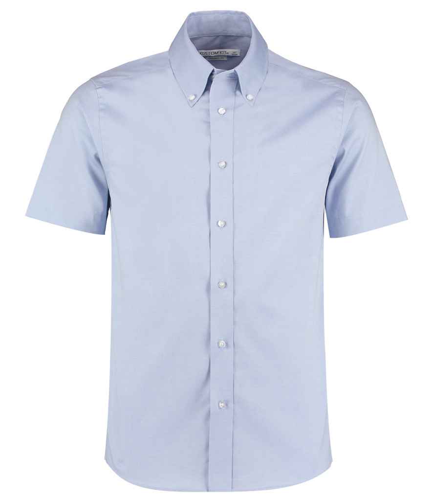Kustom Kit Premium Short Sleeve Tailored Oxford Shirt K187 - Light Blue