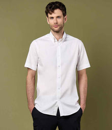 Kustom Kit Premium Short Sleeve Tailored Oxford Shirt K187 - K187 White Model