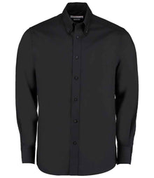 Kustom Kit Premium Long Sleeve Tailored Oxford Shirt K188 - Black