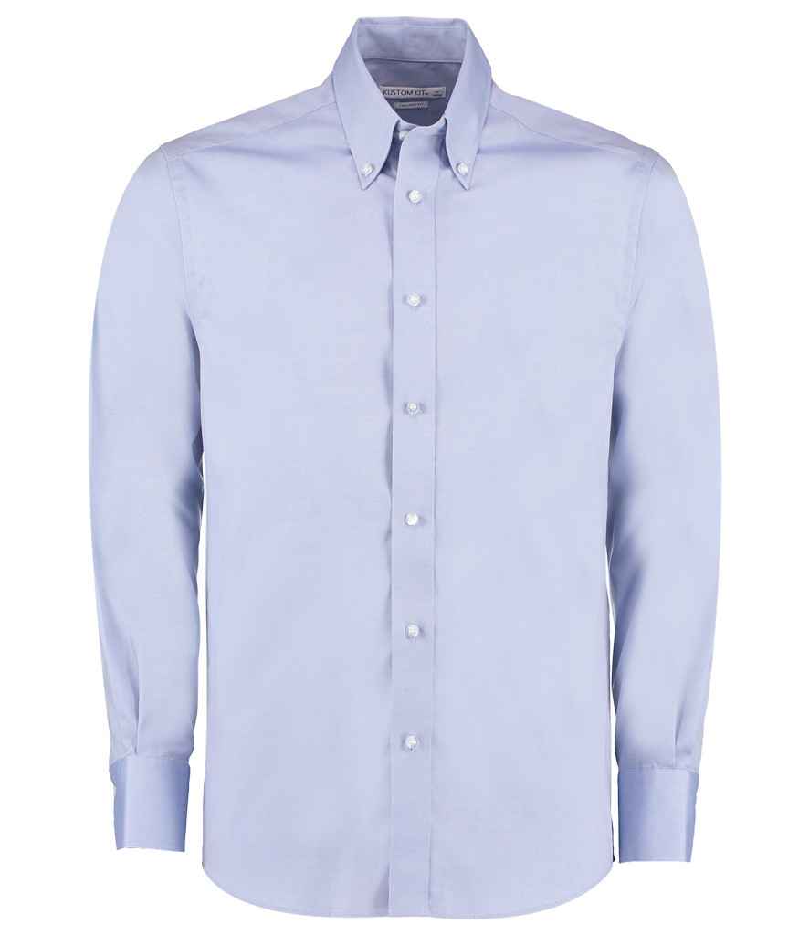 Kustom Kit Premium Long Sleeve Tailored Oxford Shirt K188 - Light Blue