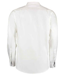 Kustom Kit Premium Long Sleeve Contrast Tailored Oxford Shirt K190 - K190 White/Navy Back