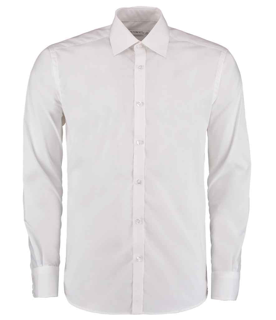 Kustom Kit Long Sleeve Slim Fit Business Shirt K192 - White