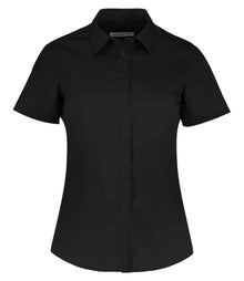 Kustom Kit Ladies Short Sleeve Tailored Poplin Shirt K241 - Black