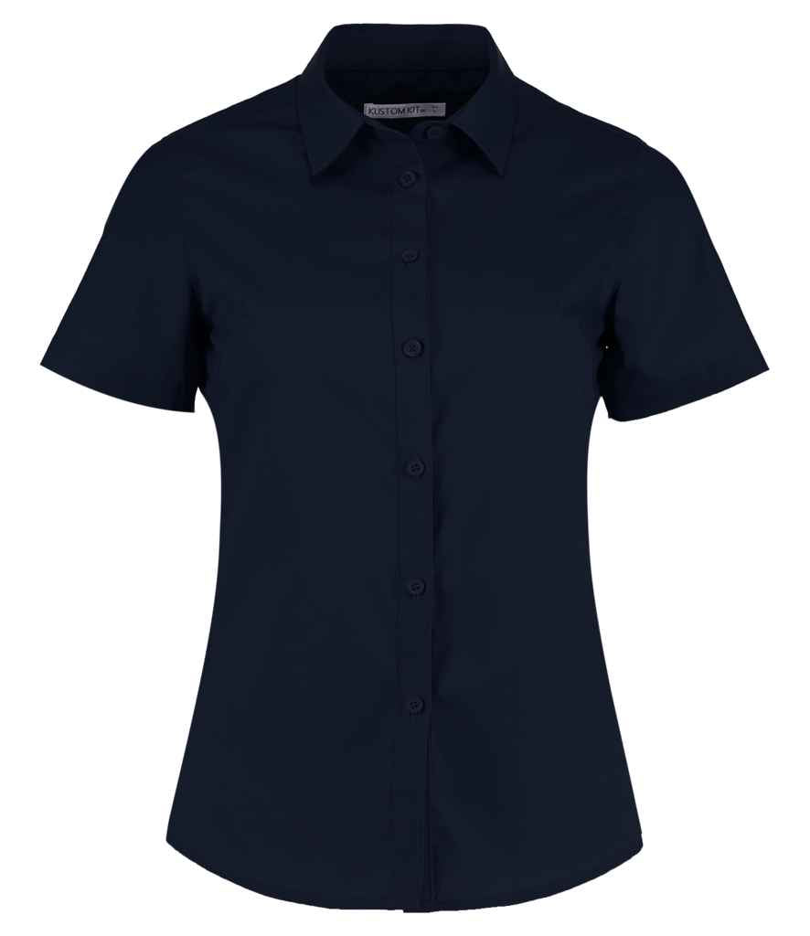Kustom Kit Ladies Short Sleeve Tailored Poplin Shirt K241 - Dark Navy