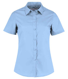 Kustom Kit Ladies Short Sleeve Tailored Poplin Shirt K241 - Light Blue