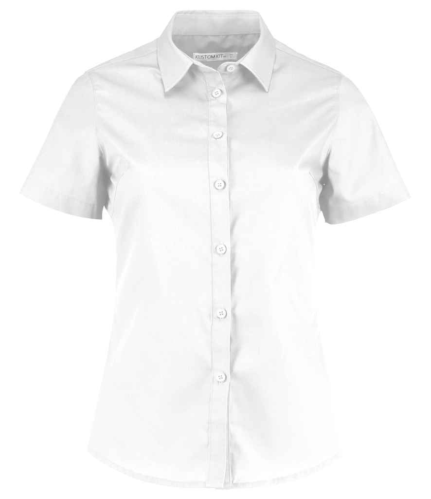 Kustom Kit Ladies Short Sleeve Tailored Poplin Shirt K241 - White