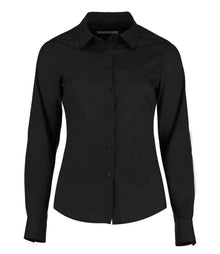 Kustom Kit Ladies Long Sleeve Tailored Poplin Shirt K242 - Black