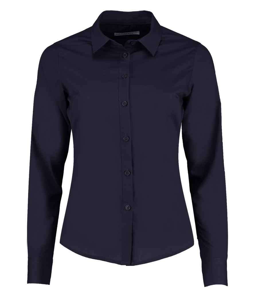 Kustom Kit Ladies Long Sleeve Tailored Poplin Shirt K242 - Dark Navy