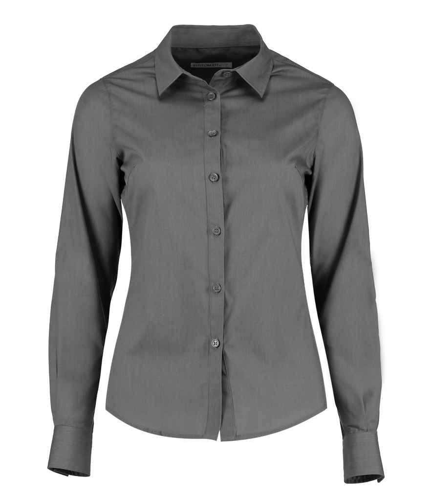 Kustom Kit Ladies Long Sleeve Tailored Poplin Shirt K242 - Graphite Grey