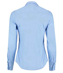 Kustom Kit Ladies Long Sleeve Tailored Poplin Shirt K242 - K242 Light Blue Back