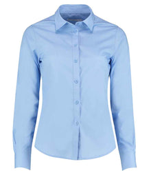 Kustom Kit Ladies Long Sleeve Tailored Poplin Shirt K242 - Light Blue