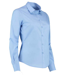 Kustom Kit Ladies Long Sleeve Tailored Poplin Shirt K242 - K242 Light Blue Side