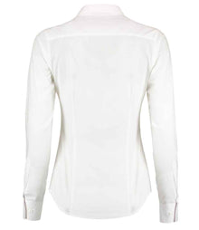 Kustom Kit Ladies Long Sleeve Tailored Poplin Shirt K242 - K242 White Back