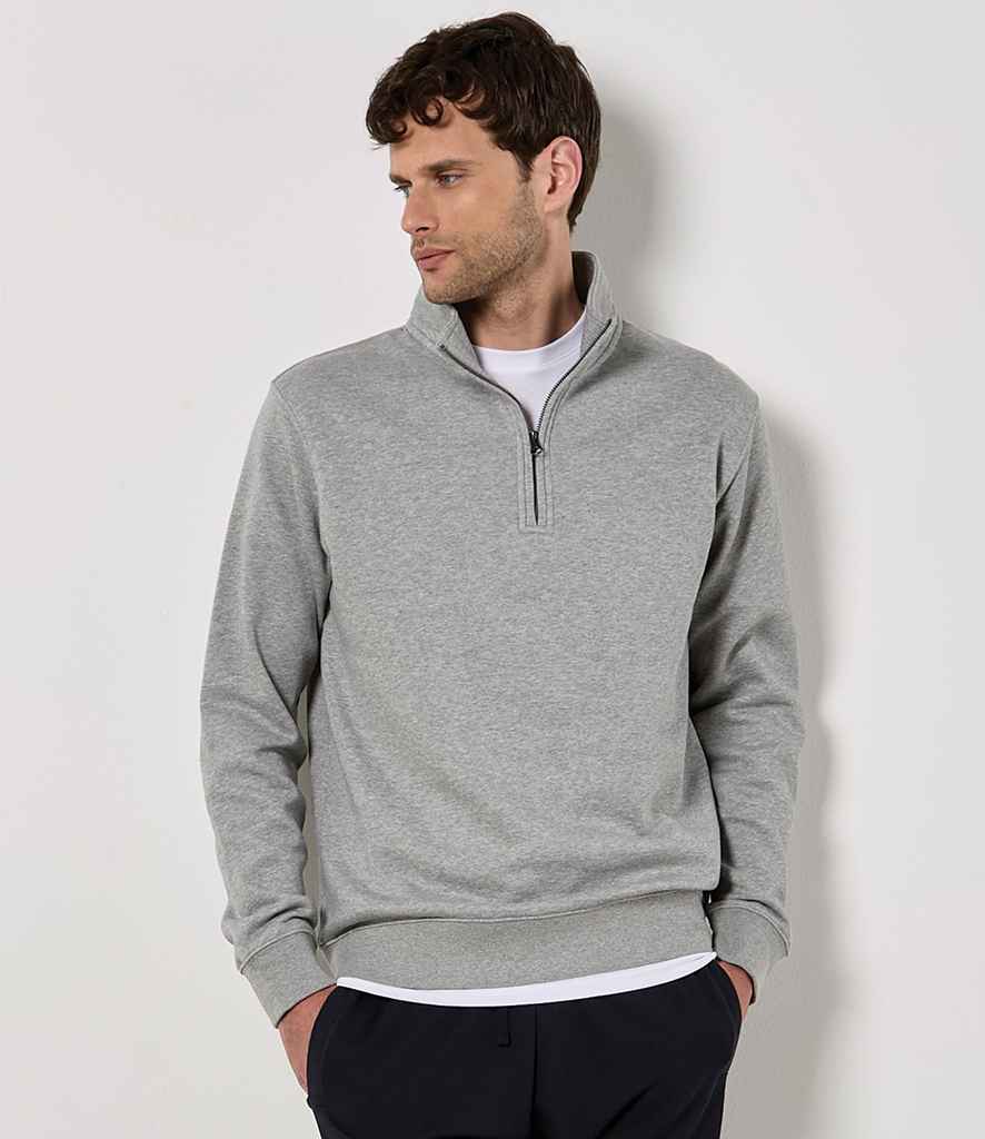 Kustom Kit 1/4 Zip Sweatshirt K335 - K335 Heather Grey Model