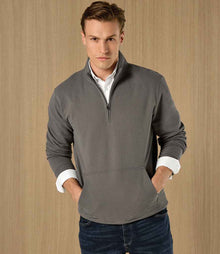 Kustom Kit Regular Fit 1/4 Zip Piqué Sweatshirt K339 - K339 Dark Grey Model