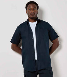 Kustom Kit Short Sleeve Classic Fit Workwear Oxford Shirt K350 - K350 French Navy Model