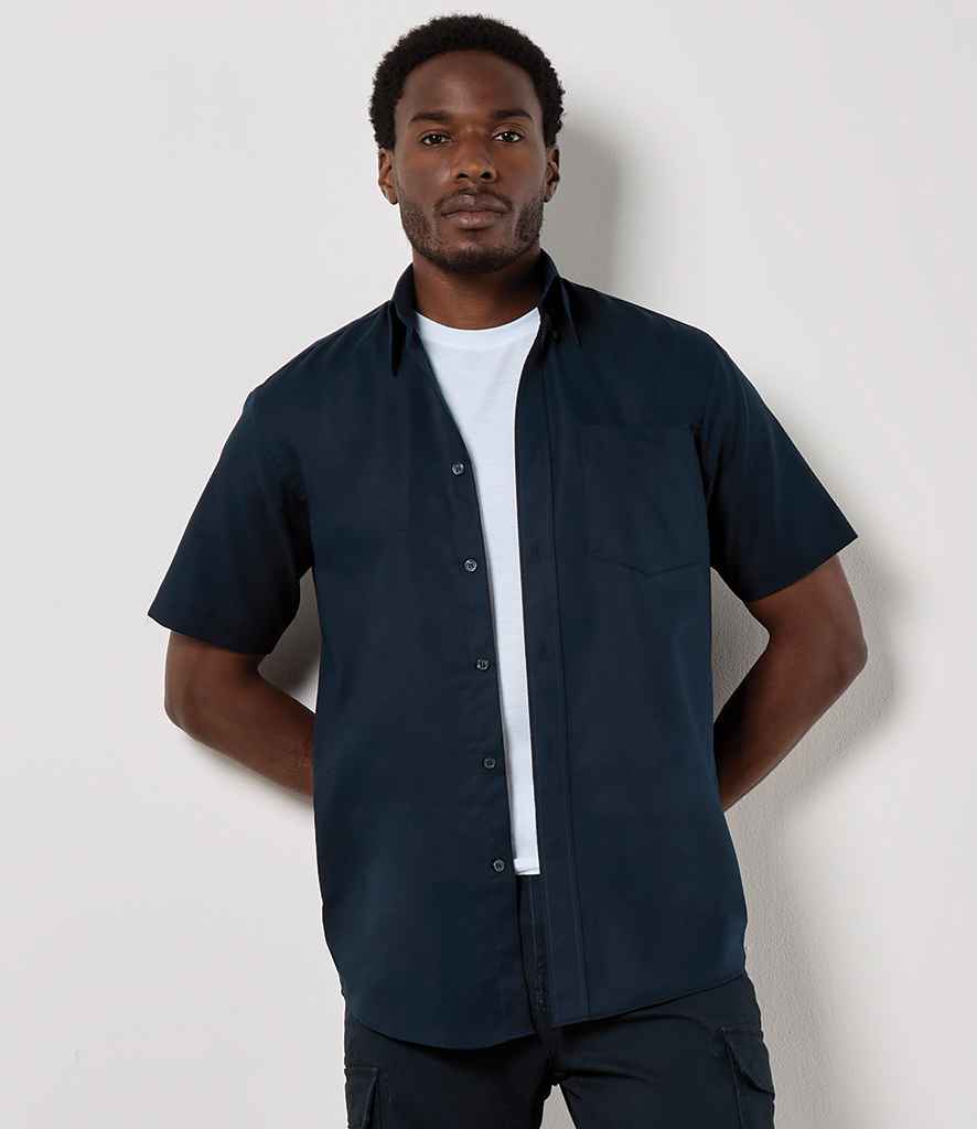 Kustom Kit Short Sleeve Classic Fit Workwear Oxford Shirt K350 - K350 French Navy Model