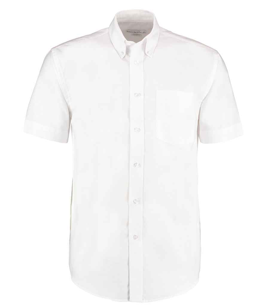Kustom Kit Short Sleeve Classic Fit Workwear Oxford Shirt K350 - White