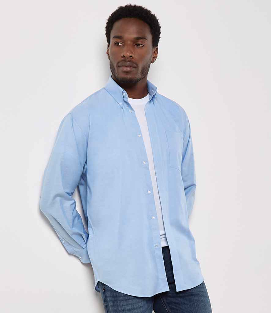 Kustom Kit Long Sleeve Classic Fit Workwear Oxford Shirt K351 - K351 Light Blue Model
