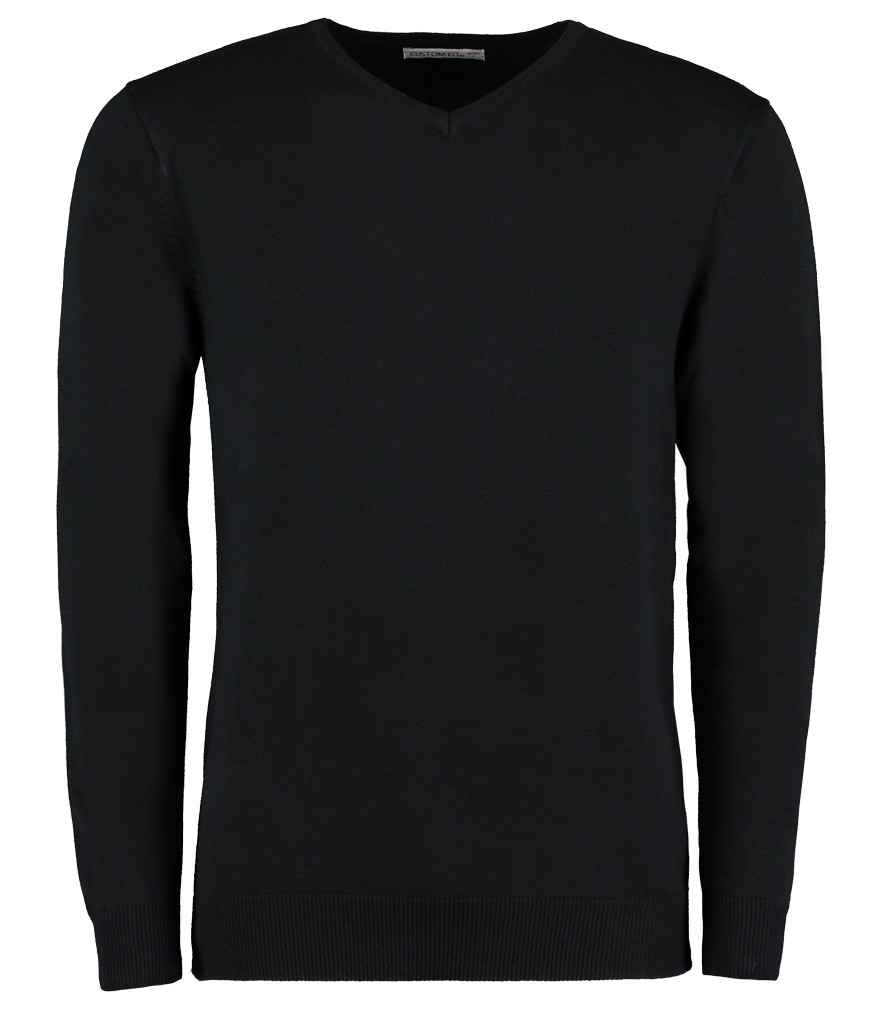 Kustom Kit Arundel Cotton Acrylic V Neck Sweater K352 - Black