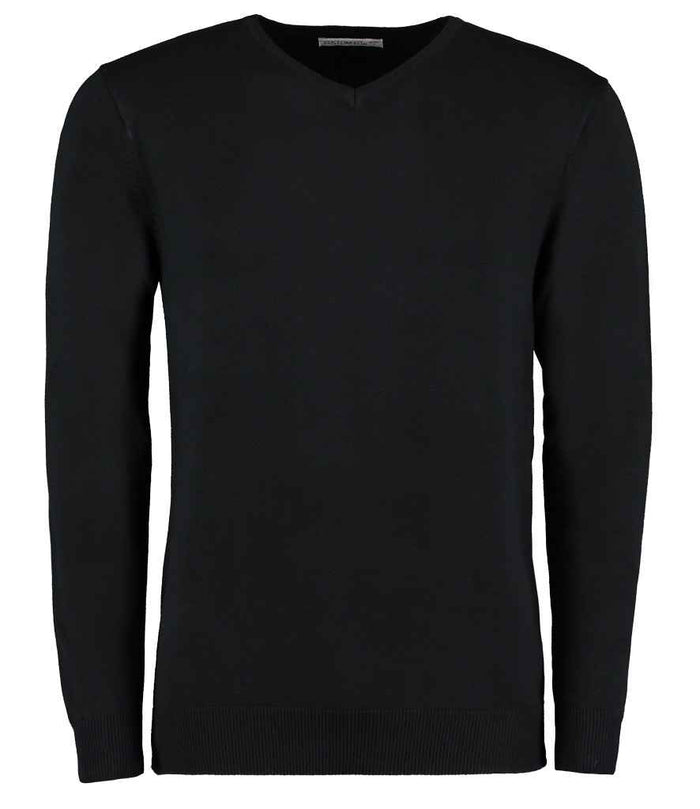 Kustom Kit Arundel Cotton Acrylic V Neck Sweater K352 - Black