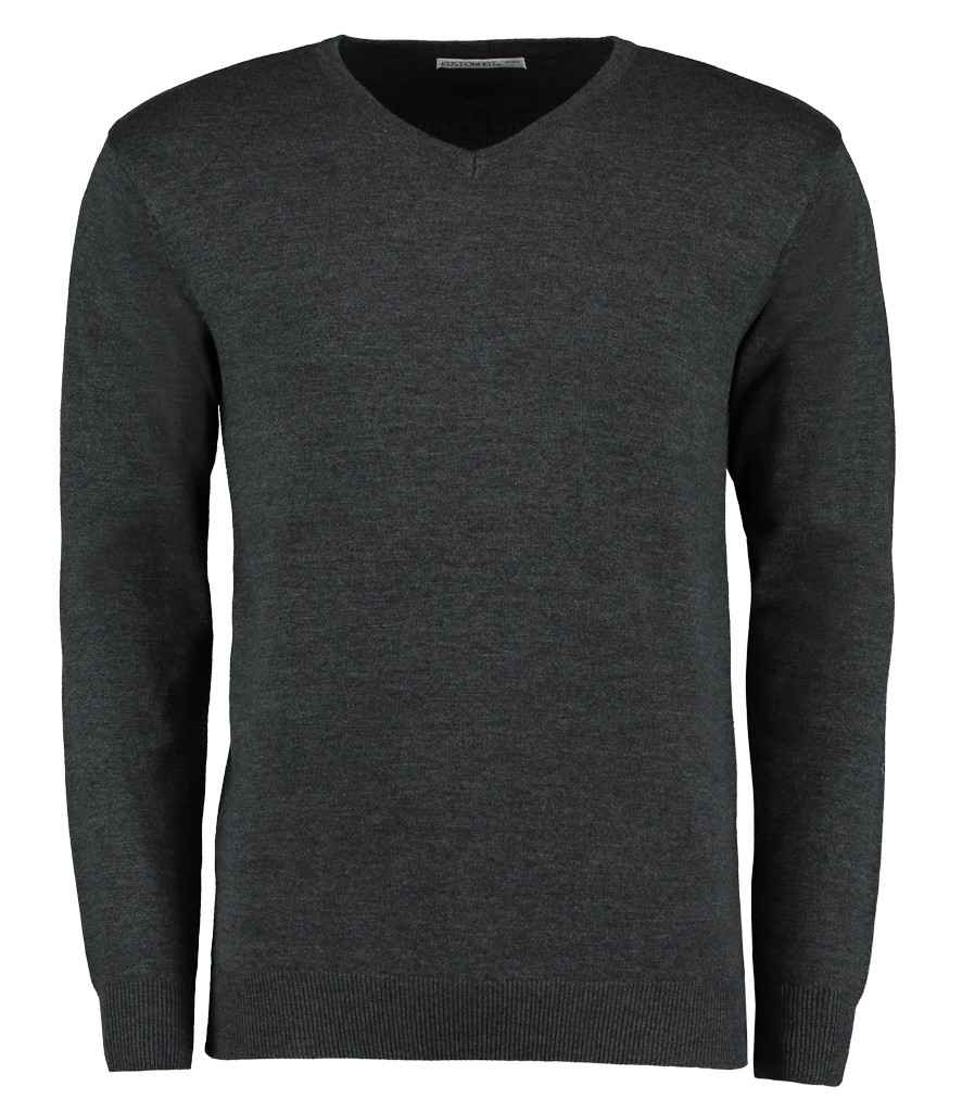 Kustom Kit Arundel Cotton Acrylic V Neck Sweater K352 - Graphite Grey