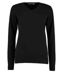 Kustom Kit Ladies Arundel Cotton Acrylic V Neck Sweater K353 - Black