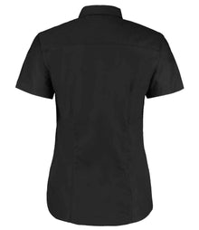 Kustom Kit Ladies Short Sleeve Tailored Workwear Oxford Shirt K360 - K360 Black Back