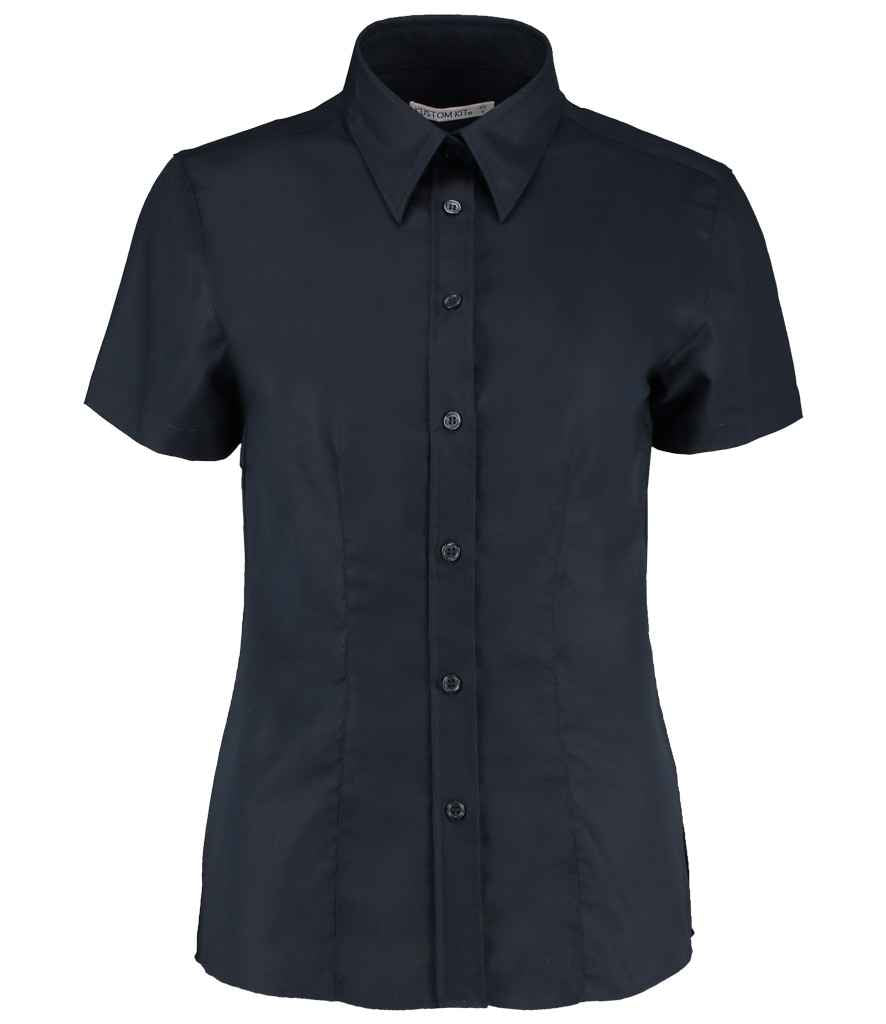Kustom Kit Ladies Short Sleeve Tailored Workwear Oxford Shirt K360 - French Navy